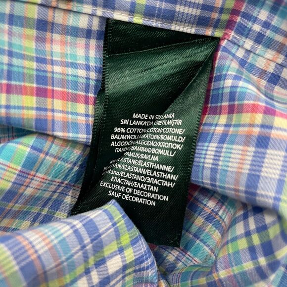 Lauren Ralph Lauren 17 1/2 32/33 Long SLeeve Button Up Button Collar Classic Fit - Picture 5 of 7